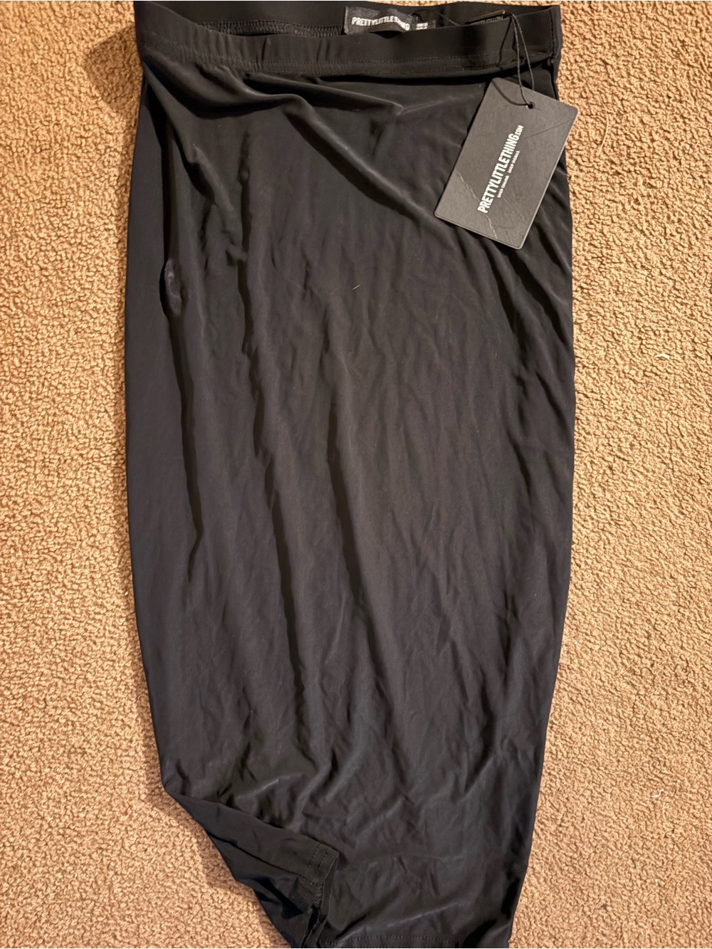 PrettyLittleThing Black Midi Pencil Skirt - Stretch Waistband